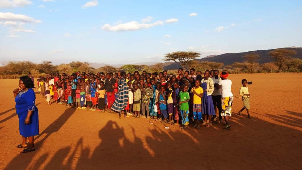 Kids at the Children's Rally gather to play games